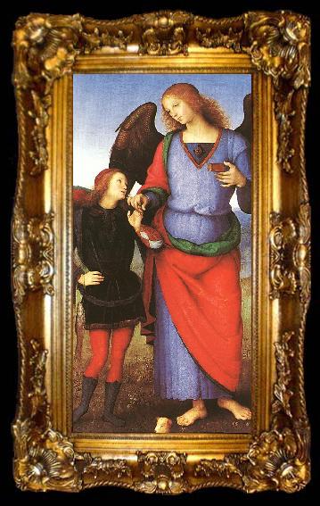 framed  PERUGINO, Pietro Tobias with the Angel Raphael sgh, ta009-2